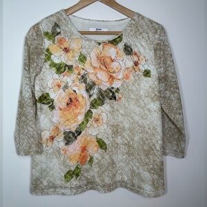 Alia Petite Floral Rhinestone Top